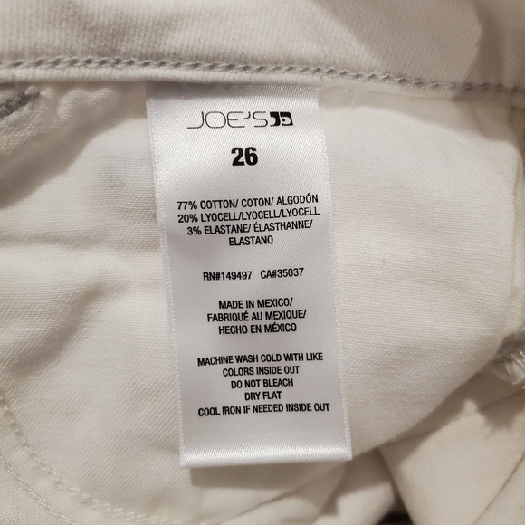 NWT Joe's Off White Skinny Jeans Raw Hem Split Ankle - Picture 6 of 6